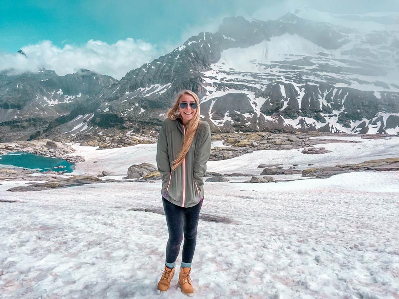 on top of the glacier